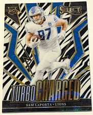 Sam LaPorta 2023 Panini Select ZEBRA Turbocharged Prizm RC # TUR-SLA Lions picture