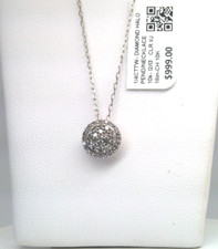 $1000- Certified Natural Diamond HALO PENDANT NECKLACE 10k WHITE Gold SOLID 18' picture