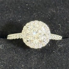 KAY Lab-Grown Diamond Halo Engagement Ring (Size 5) 1.5 CTW 14K White Gold picture
