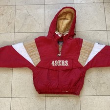 🔥Vintage San Francisco 49ers Starter 1/4 Zip Puffer Pullover Jacket Small 90’s picture