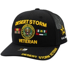 Desert Storm Veteran Army Trucker Hat Official Licensed Adjustable Cap picture