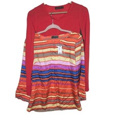(2) The Limited Women's Tops (Blouse NWT) Small Striped Solid Long Sleeve Button picture