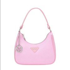 NEW Valentino Orlandi Pink Small Mia Crescent Shoulder Bag Handbag Zip Closure picture