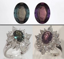 Brazil Alexandrite Marquise Diamond Platinum Ballerina Ring 3.53 ct Retail $50K picture