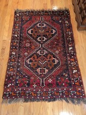 Vintage Gashgai Afghani Wool Rug 44 x 63 Inches Professionally Cleaned Beautiful picture