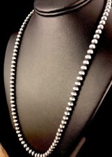 Southwestern Silver Pearls 3mm Sterling Silver Bead Necklace 14