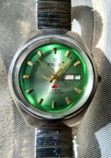 Vintage 1970s Ricoh 21J Automatic Watch Green Sunburst Dial Ref 61361A Project  picture