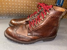 Allen Edmonds Long Branch Wingtip Boots Brown Leather Men’s 9.5 3E USA picture