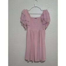 torrid Pink Smocked Bodice Mini Dress with Ruffle Sleeves picture