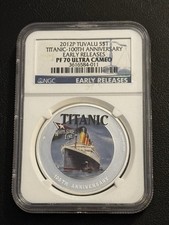 Titanic 100th Anniversary 2012 Tuvalu PF 70 Silver Coin picture