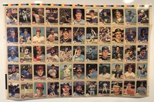 1983 Fleer Baseball RARE Trading Card Uncut 55 Card Panel Sheet picture