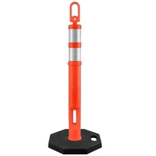 45 in Orange Reflective Traffic Delineator Post with 15 lb Heavy-Duty Base,1Pack picture