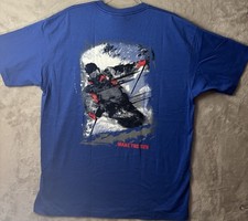 Vintage 90s Marlboro Adventure Team Pocket T Shirt XL Blue Ski Graphic USA Made picture