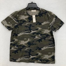 Anthropologie T.LA Camouflage T-Shirt Medium Green Camo Crew Neck Minimalist NWT picture