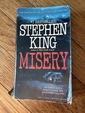 Vintage Misery Paperback Book By Stephen King Signet 1988 Read Worn picture