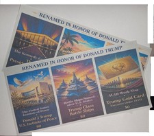 Renamed In Honor of Donald Trump, U.S. Satire, 6 artistamps,  $0 dollars picture