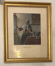 1950 Vermeer Young Woman Water Jug Deeptone Lakeside Press Framed Print 18x22 picture