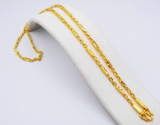 22K 23K 24K Thai Baht Yellow Gold  GP Filled Necklace 22 inch 3 mm Jewelry picture