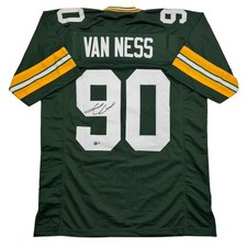 Autographed/Signed Lukas Van Ness Green Bay Green Jersey Beckett BAS COA picture