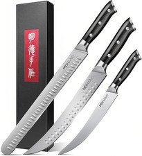 3PCS Carving Slicing Knife Japanese High Carbon Steel Brisket Knife Razor Sharp picture