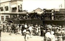 Los Angeles CA Railroad Gun Parade c1930s-40s Real Photo Vintage Postcard bhn picture