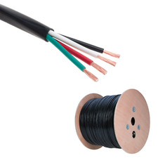 16/4 In-Wall Outdoor Burial UV CL2 Speaker Wire 16 AWG Gauge Cable Black 500ft picture
