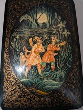 Authentic Vintage Palekh Russian Lacquer Box 