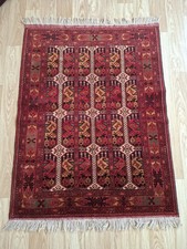 S01 Best Quality Handmade Knotted Afghan Oriental Rug Fine Wool Rug 136×103 Cm picture