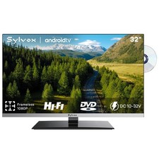 Sylvox 32in 12V RV TV Built In DVD Player 1080P ATSC Smart Android/Google TV US picture