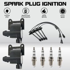 UF180 2X Ignition Coils + Wire + Spark Plugs For 1997-2001 Toyota Camry 2.2L L4 picture