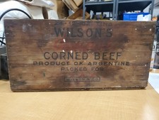 Wilson & Co., 24-12oz Tins, Wilson's Corned Beef, Wood Crate picture