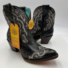 NEW Corral Women's Inlay & Embroidery & Studs Boots Black/White Size 10 M picture