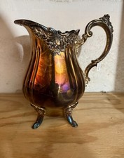 Vintage Wallace Grande Baroque Silverplate Water Pitcher with Ornate Detailing picture