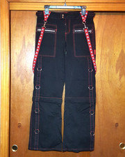 Vintage Tripp NYC Women's Pants Black Goth Punk Bondage Convertible Wide Leg S M picture