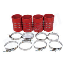 New 4X Silicone Red Hump Hose Charge Air Cooler with Clamps 4