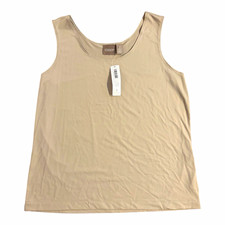 NWT Chico's Microfeel Timeless Tank Top Basic Knit Pale Taupe Beige Size 2 / L picture