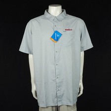 New Columbia PFG Slack Tide Fishing Button Down Shirt Mens 2XL XXL Gray Melco picture