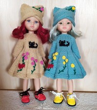 Cat Outfit for Paola Reina Doll 13”/ 32cm, Dress & Hat-Cat with Embroidery picture