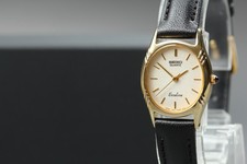 Vtg 1983 N MINT Quartz Filled Seiko Exceline 7321-5010 Gold Womens Watch JAPAN picture