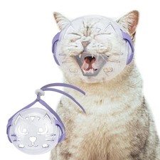 Transparent Cat Grooming Muzzle Breathable Cat Hood Adjustable Pet Head Cover... picture