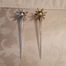 VTG Bradford? Sputnik Atomic Starburst Christmas Ornaments Silver picture