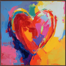 Heart Peter Max Inspired 24x24 Giclée Art Print Ltd 1/25 Signed COA Rombley V8 picture