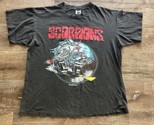 VTG 1990s Scorpions T- Shirt Original Crazy Biker World Tour  XL Single Stitch picture