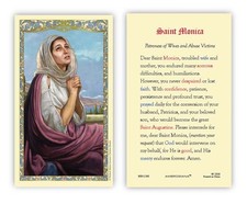 St Monica Patron Saint Catholic Prayer Laminated Holy Card picture
