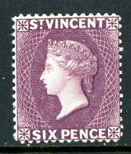 St. Vincent 1888 British Colony QV 6p Violet Scott #51 Mint I240⭐⭐⭐⭐⭐⭐ picture