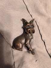 ANTIQUE J.B. USA BRONZE METAL GRIFFON DOG DESK ART STATUE SCULPTURE PAPERWEIGHT picture