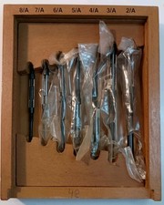 7 Piece Adjustable Reamer Set 8/A to 2/A 1/4-9/32 thru 7/16-15/32 Wood Box picture