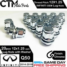 20PC 12X1.25 INFINITI FACTORY OEM CHROME LUG NUTS FOR INFINITI Q50 2014-2019 picture