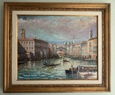 Luciano Rampaso (French, B. 1936) ~Le Grand Canal ~Venice Original Painting picture