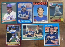1986-1987 PETE ‘INKY’ INCAVIGLIA 7-CARD ROOKIE LOT RC • 206 HRs • RANGERS picture